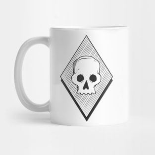 Skull logo chest print, black and white Mug